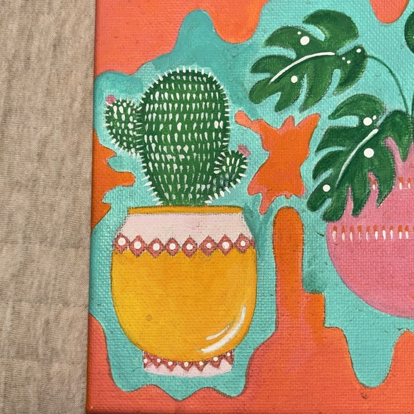 🪴 {PRICE FIRM} Potted Plants Acrylic Painting ~ Handcrafted - Picture 4 of 6